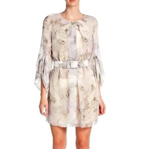 DVF DIANE Von FURSTENBERG “Davina” Meral Roses Print Silk Dress Size 4